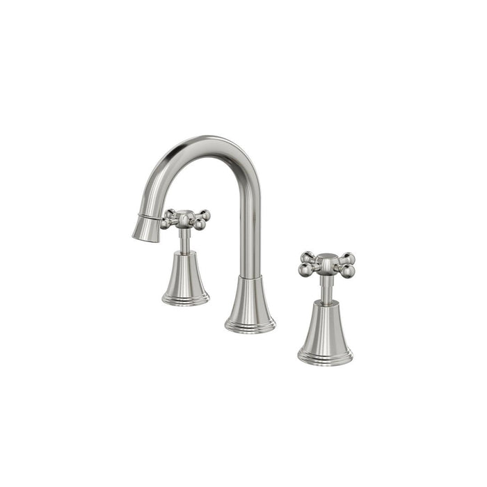 Linsol Vintage Cross Handle Basin Set - Brushed Nickel 