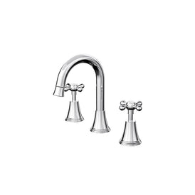 Linsol Vintage Cross Handle Basin Set - Chrome 