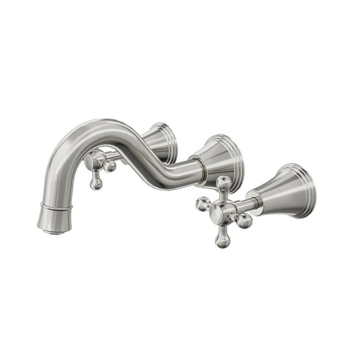 Linsol Vintage Cross Handle Bath Set - Brushed Nickel 