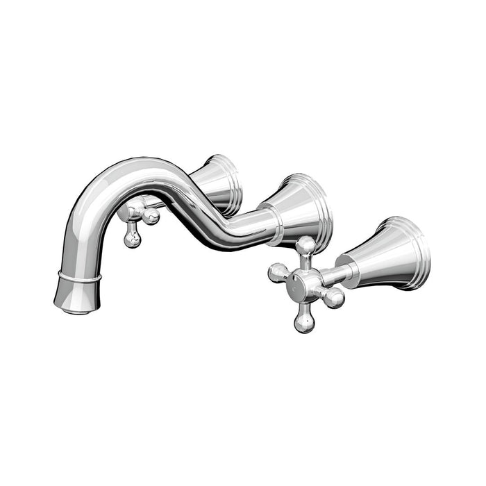 Linsol Vintage Cross Handle Bath Set - Chrome 