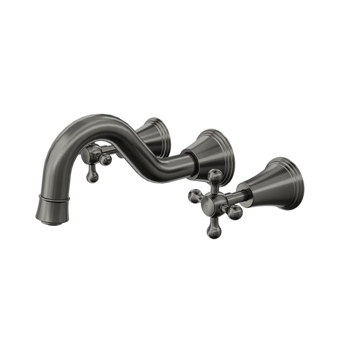Linsol Vintage Cross Handle Bath Set - Gunmetal 