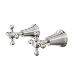 Linsol Vintage Cross Handle Wall Top Assemblies - Brushed Nickel 