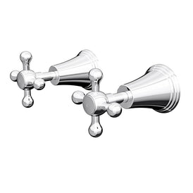 Linsol Vintage Cross Handle Wall Top Assemblies - Chrome 