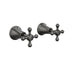 Linsol Vintage Cross Handle Wall Top Assemblies - Gunmetal 