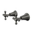 Linsol Vintage Cross Handle Wall Top Assemblies - Gunmetal 