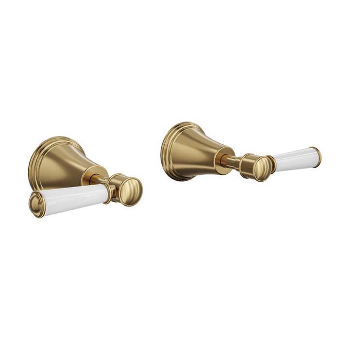 Linsol Vintage Lever Handle Wall Top Assemblies - Brushed Brass 
