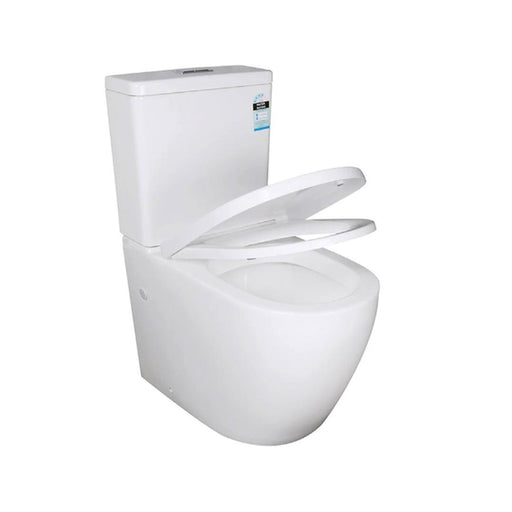 Linsol Viva Rimless Back to Wall Ambulant Toilet Suite - Gloss White 