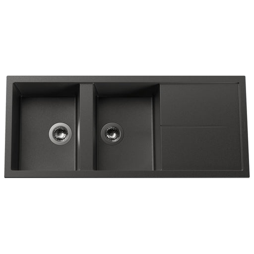 Linsol Zenica Double Bowl + Tray - Matte Black 