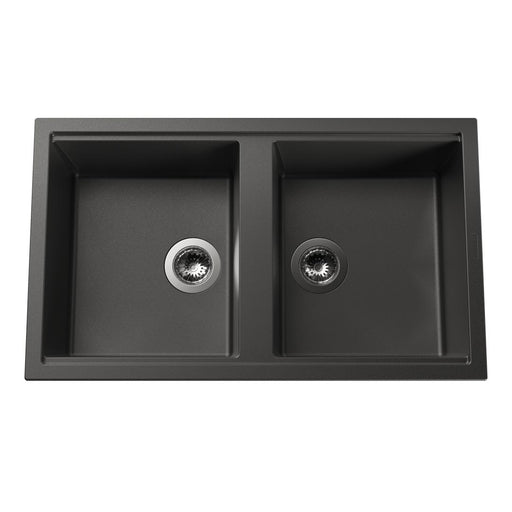 Linsol Zenica Double Bowl Undermount - Matte Black 