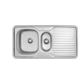 Linsol Zero Sink with Quarter Bowl and Tray - Brushed Stainless 