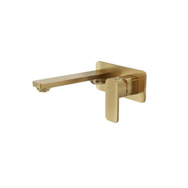 Linsol Zia 1-Plate Wall Basin or Bath Mixer Trim Kit - Brushed Brass 