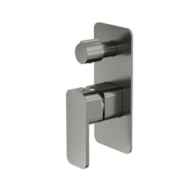 Linsol Zia 1-Plate Wall Mixer with Divertor Trim Kit - Gunmetal 