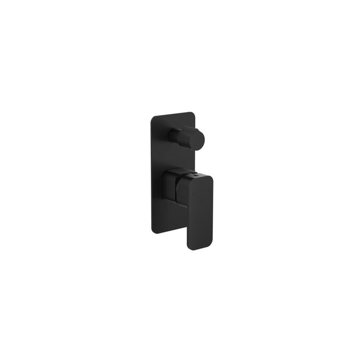 Linsol Zia 1-Plate Wall Mixer with Divertor Trim Kit - Matte Black 