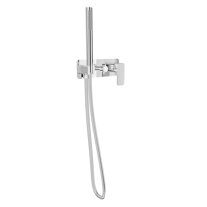 Linsol Zia 1-Plate Wall Mixer with Hand Shower Trim Kit - Chrome 