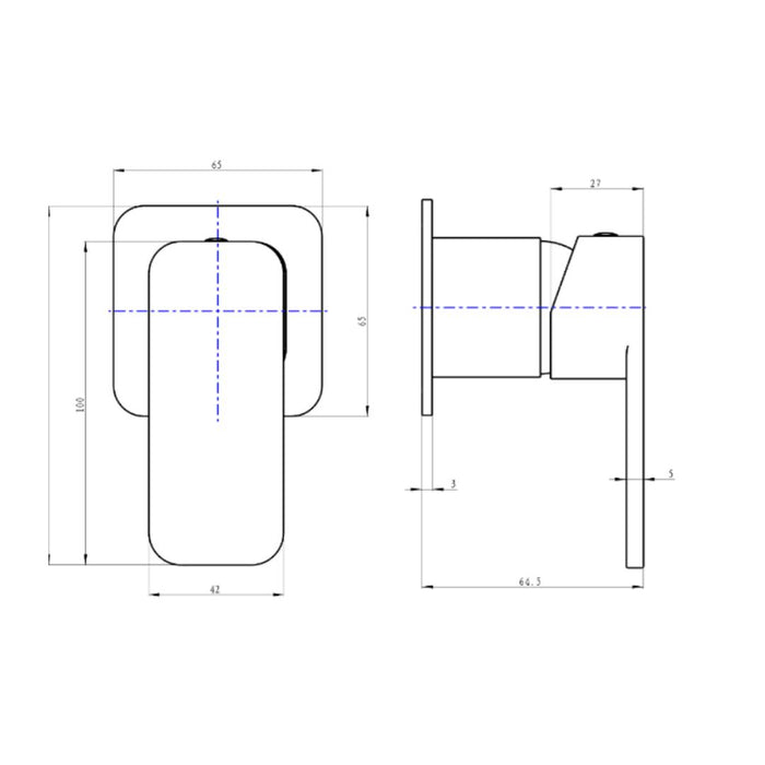 Linsol Zia Wall Mixer Trim Kit - Gunmetal 