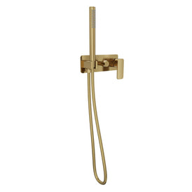 Linsol Zia Wall Mixer with Hand Shower - Brushed Brass 