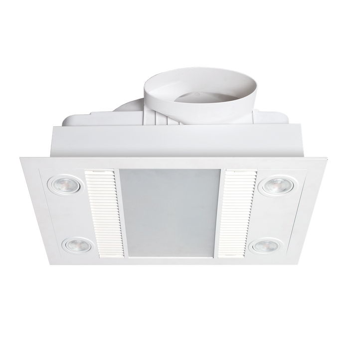 Martec Linux DC – 3 in 1 Bathroom Heater and Exhaust Fan with Tricolour LED Light - Matt White - Dimensions & Features