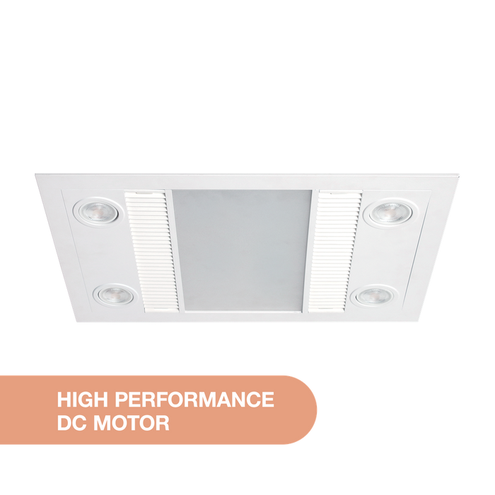 Martec Linux DC – 3 in 1 Bathroom Heater and Exhaust Fan with Tricolour LED Light - Matt White