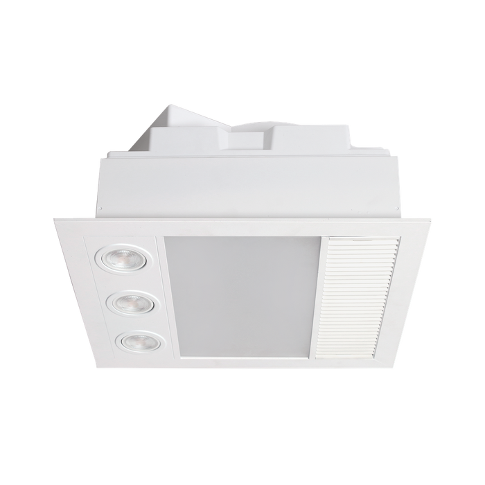 Martec Linux Mini DC – 3 in 1 Bathroom Heater and Exhaust Fan with Tricolour LED Light - Matt White - Dimensions & Features