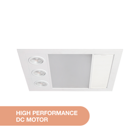 Martec Linux Mini DC – 3 in 1 Bathroom Heater and Exhaust Fan with Tricolour LED Light - Matt White