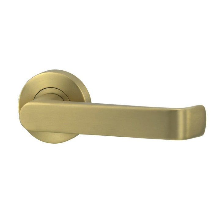 Lockwood Lever V1 Passage Set With Latch - Satin Brass PVD-VIV1/V1SBPVD-blue-leaf-bathware