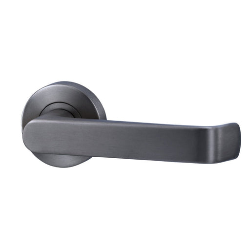 Lockwood Lever V1 Passage Set With Latch - Satin Gun Metal PVD-VIV1/V1GMPVD-blue-leaf-bathware