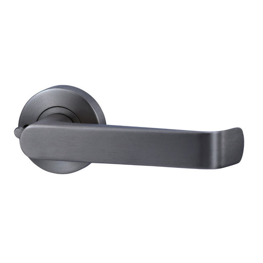 Lockwood Lever V1 Privacy Set With Latch - Satin Gun Metal PVD-VIV2/V1GMPVD-blue-leaf-bathware