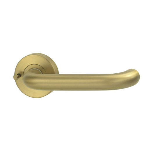 Lockwood Lever V2 Privacy Set With Latch - Satin Brass PVD-VIV2/V2SBPVD-blue-leaf-bathware