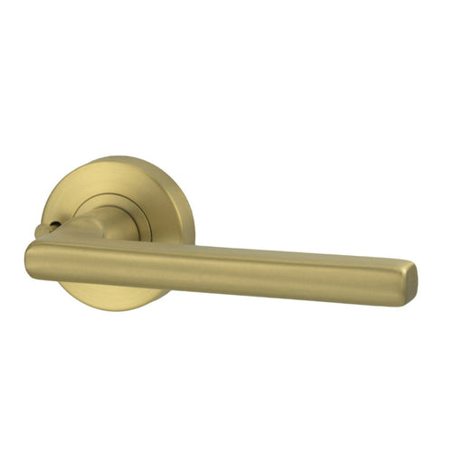 Lockwood Lever V4 Privacy Set With Latch - Satin Brass PVD-VIV2/V4SBPVD-blue-leaf-bathware