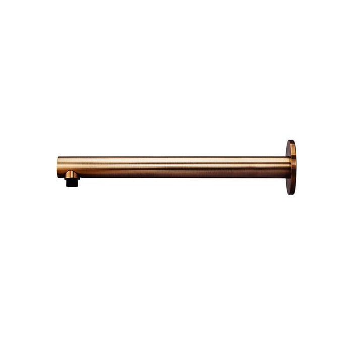 Meir Round Wall Shower Arm 400mm - Lustre Bronze-blue-leaf-bathware