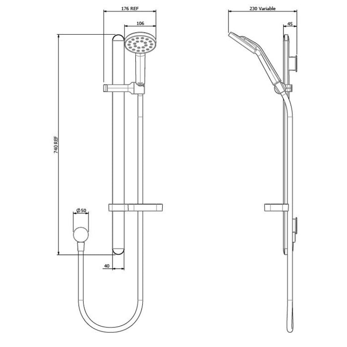 Methven Maku MK2 Satinjet Rail Shower - Chrome