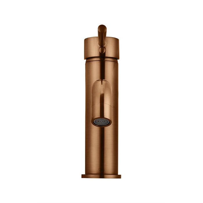 Meir Round Basin Mixer Curved - Lustre Bronze-blue-leaf-bathware