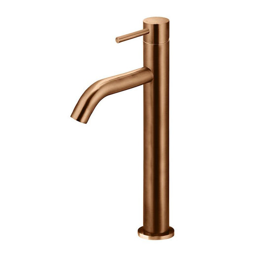 Meir Piccola Tall Basin Mixer Tap with 130mm Spout - Lustre Bronze-blue-leaf-bathware