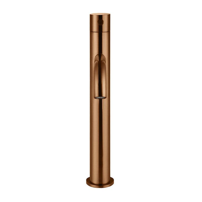 Meir Piccola Tall Basin Mixer Tap with 130mm Spout - Lustre Bronze-blue-leaf-bathware