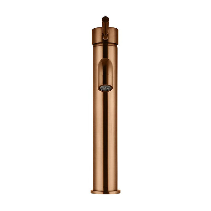 Meir Round Tall Basin Mixer Curved - Lustre Bronze-blue-leaf-bathware