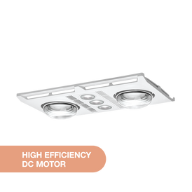 Martec Profile Plus DC 2  3-in-1 Bathroom Heater with 2 Heat Lamps, Exhaust Fan and GU10 LED Light - White