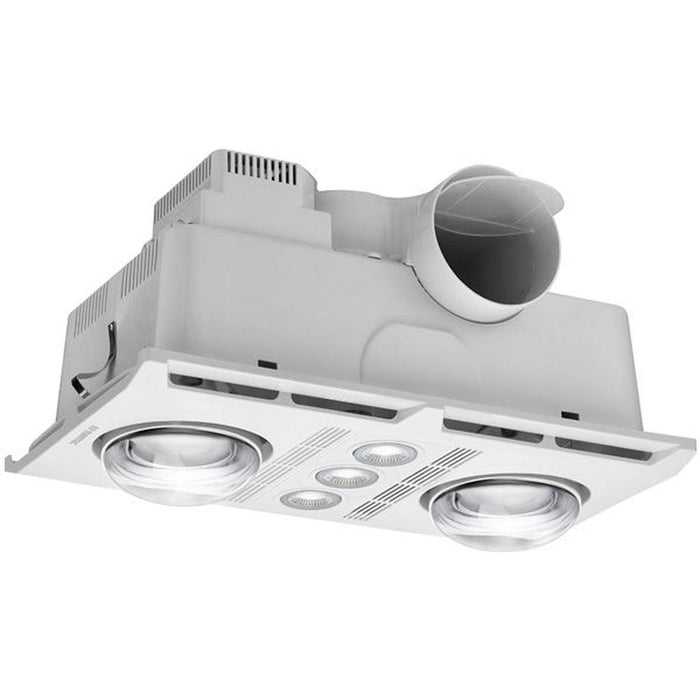 Martec Profile Plus DC 2  3-in-1 Bathroom Heater with 2 Heat Lamps, Exhaust Fan and GU10 LED Light - White - Additional view