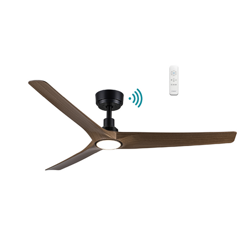 Martec Cordoba DC 52″ Smart Ceiling Fan With WIFI Remote Control + LED light - Matt Black/Walnut