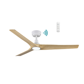 Martec Cordoba DC 52″ Smart Ceiling Fan With WIFI Remote Control + LED light - Matt White/Oak