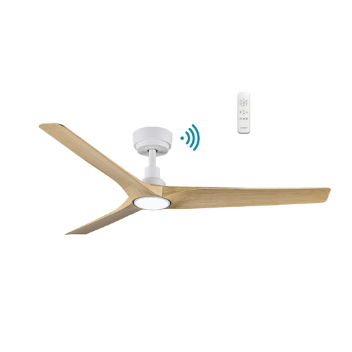 Martec Cordoba DC 52″ Smart Ceiling Fan With WIFI Remote Control + LED light - Matt White/Oak