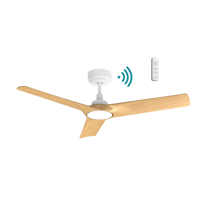 Martec Cordoba DC 52″ Smart Ceiling Fan With WIFI Remote Control - Matt White/Oak
