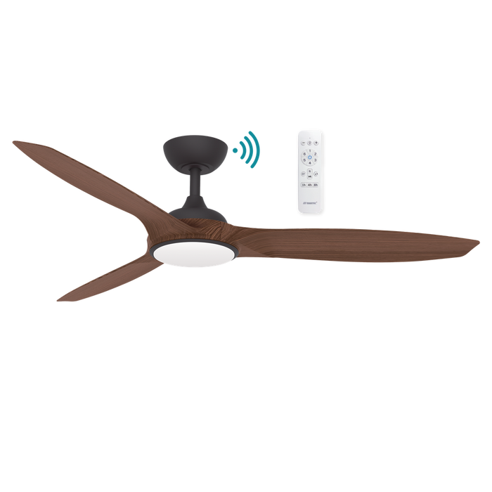 Martec Newport DC 56″ Smart Ceiling Fan With WIFI Remote Control + LED light - Old Bronze / Walnut