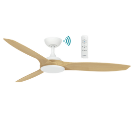 Martec Newport DC 56″ Smart Ceiling Fan With WIFI Remote Control - Matt White / Oak
