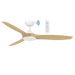 Martec Newport DC 56″ Smart Ceiling Fan With WIFI Remote Control - Matt White / Oak