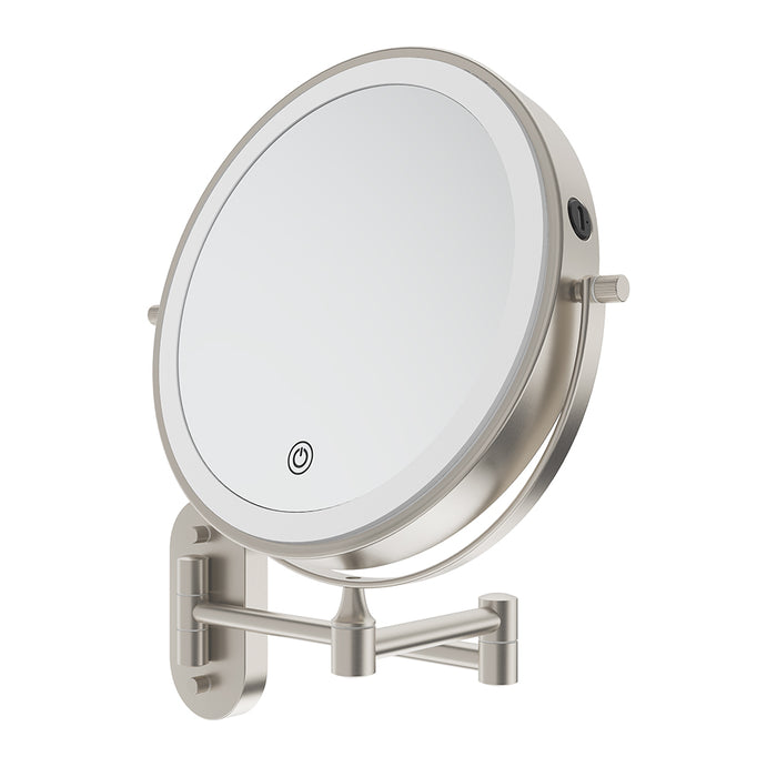 Fienza Swivel LED Magnifying Mirror, Brushed Nickel
