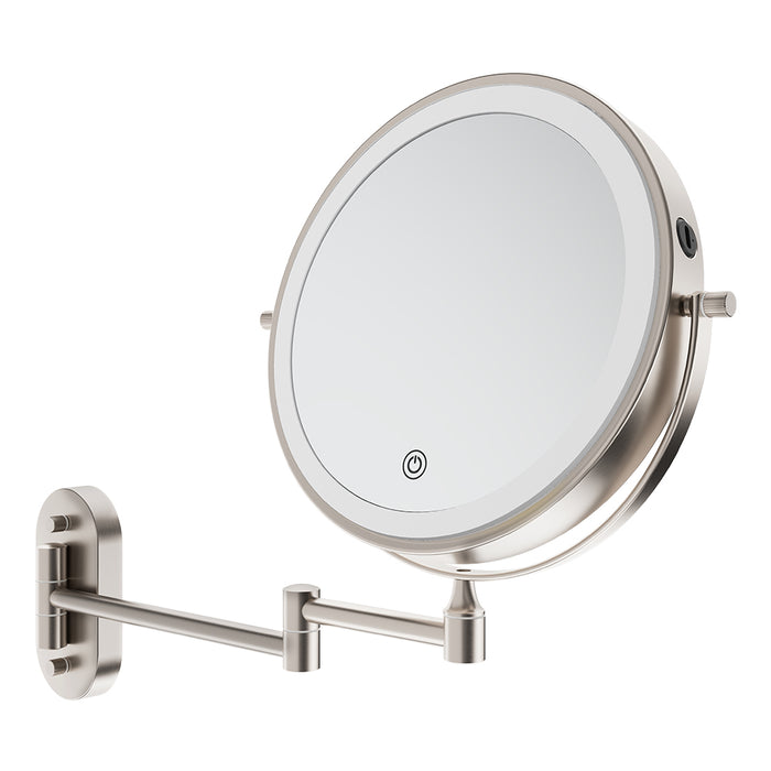 Fienza Swivel LED Magnifying Mirror, Brushed Nickel