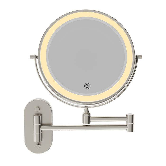 Fienza Swivel LED Magnifying Mirror, Brushed Nickel