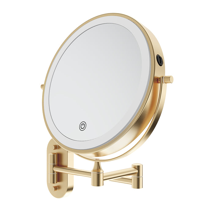 Fienza Swivel LED Magnifying Mirror, Urban Brass