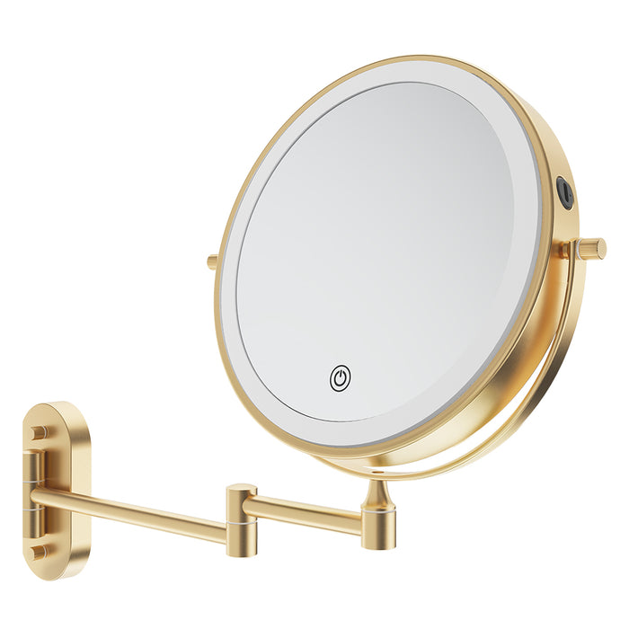 Fienza Swivel LED Magnifying Mirror, Urban Brass
