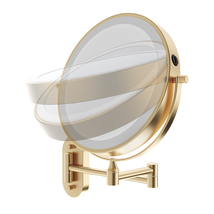Fienza Swivel LED Magnifying Mirror, Urban Brass